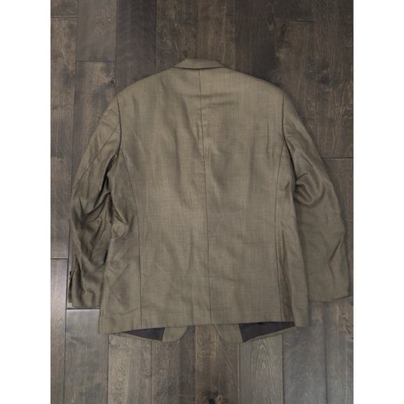 Andrew Fezza Mens Blazer Sport Coat Two Button Jacket 44R Silk/Wool Brown suit‎ - Picture 9 of 9